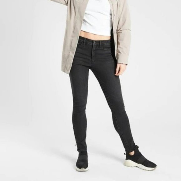 Athleta Sculptek Ultra Skinny Zip Jeans 2 Black - Picture 6 of 6